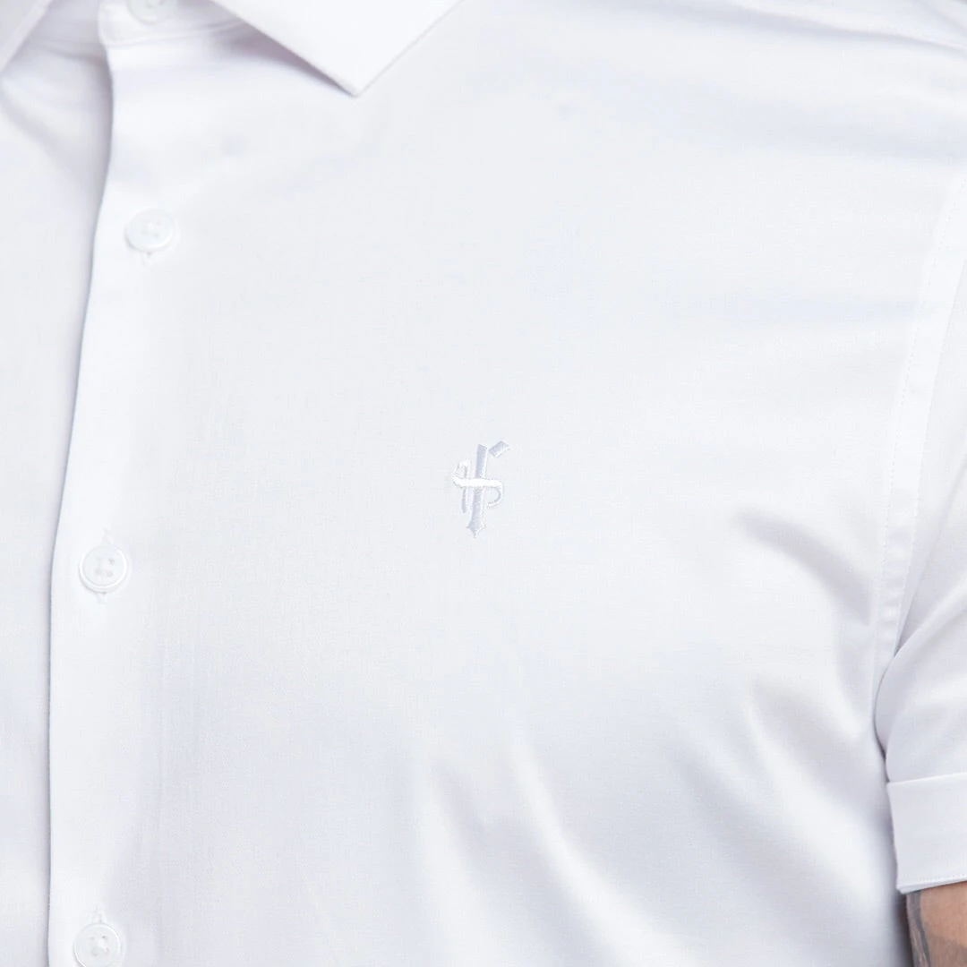 Father Sons Slim Sateen Classic White With White Embroidery - FS395 - Image 9