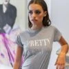 PRETTY WOMAN METALLIC - CT082 SLOGAN T SHIRT
