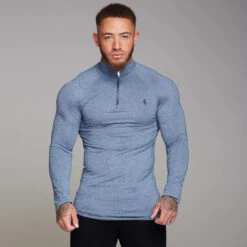 Father Sons Long Sleeve Navy Zip Gym Top - FSH196
